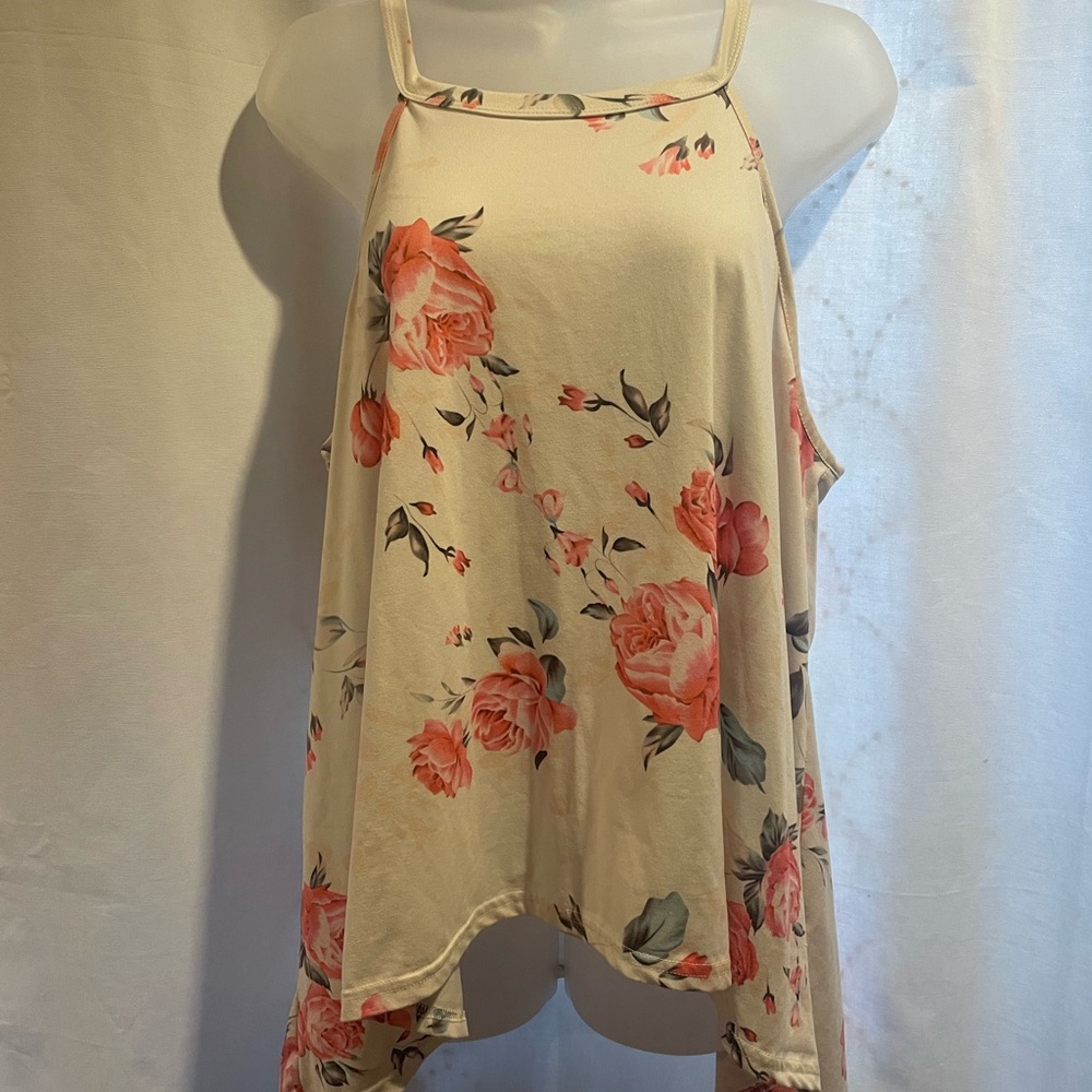 Floral White and Pink Women's Top